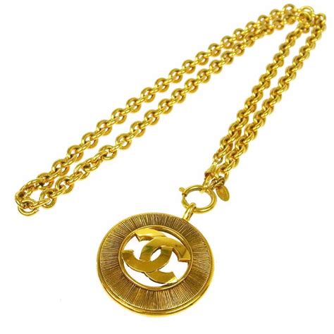 chanel gold coin necklace|Chanel necklace price list.